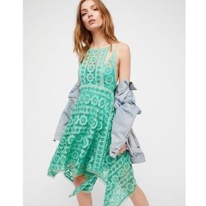 Free People Asymmetrical Green Dress
